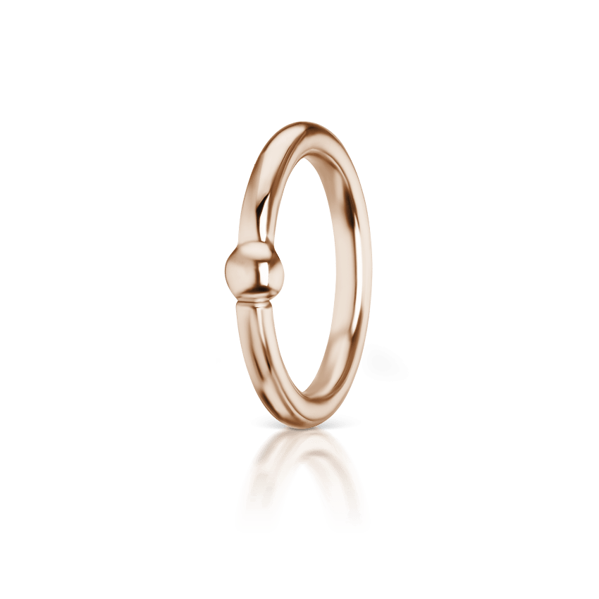 Rose gold ball ring top