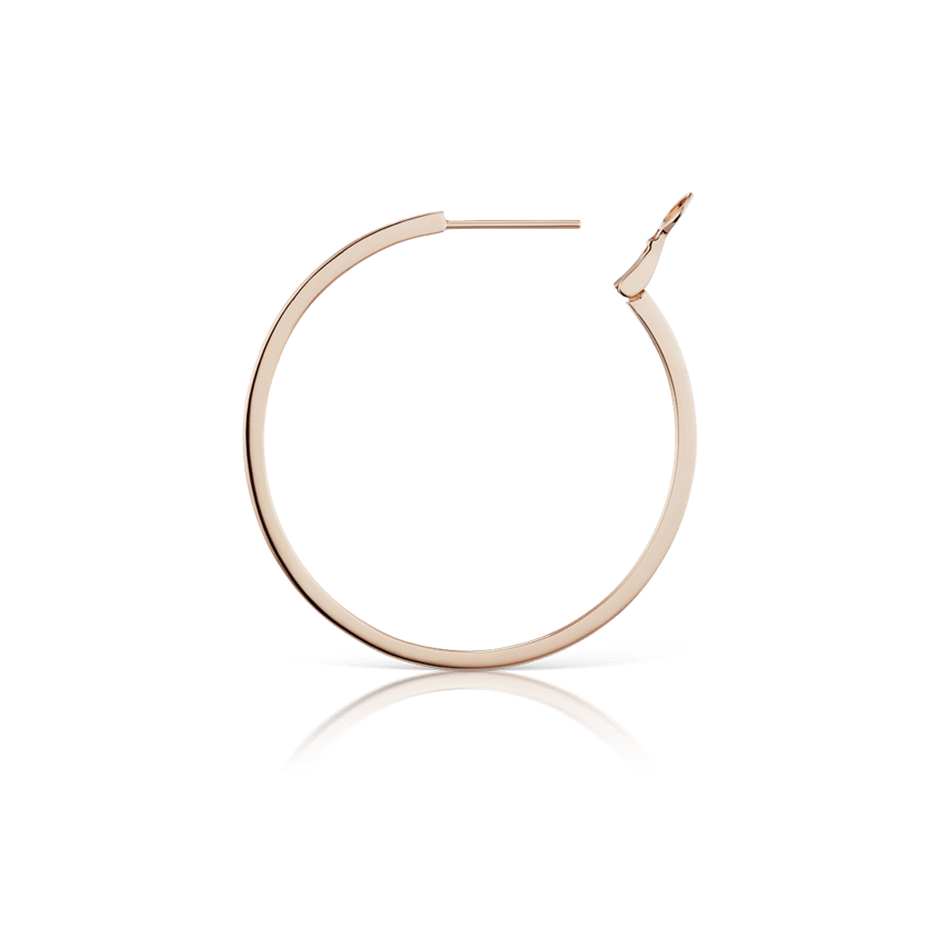 Flat Hoop Earring Rose Gold 25mm