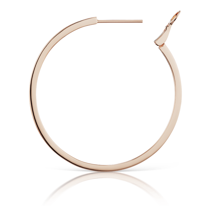 Flat Hoop Earring Rose Gold 38mm