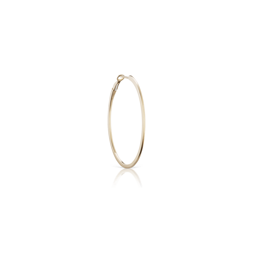 Flat Hoop Earring Yellow Gold 19mm