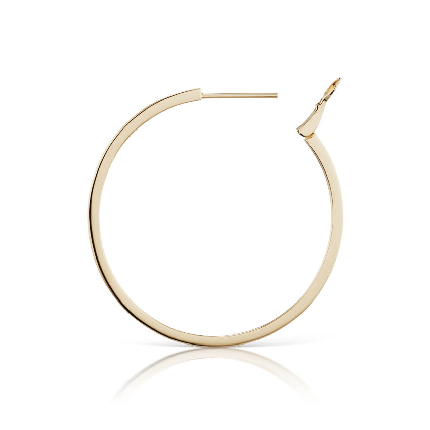 Flat Hoop Earring Yellow Gold 31mm