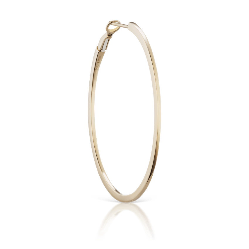 Flat Hoop Earring Yellow Gold 38mm