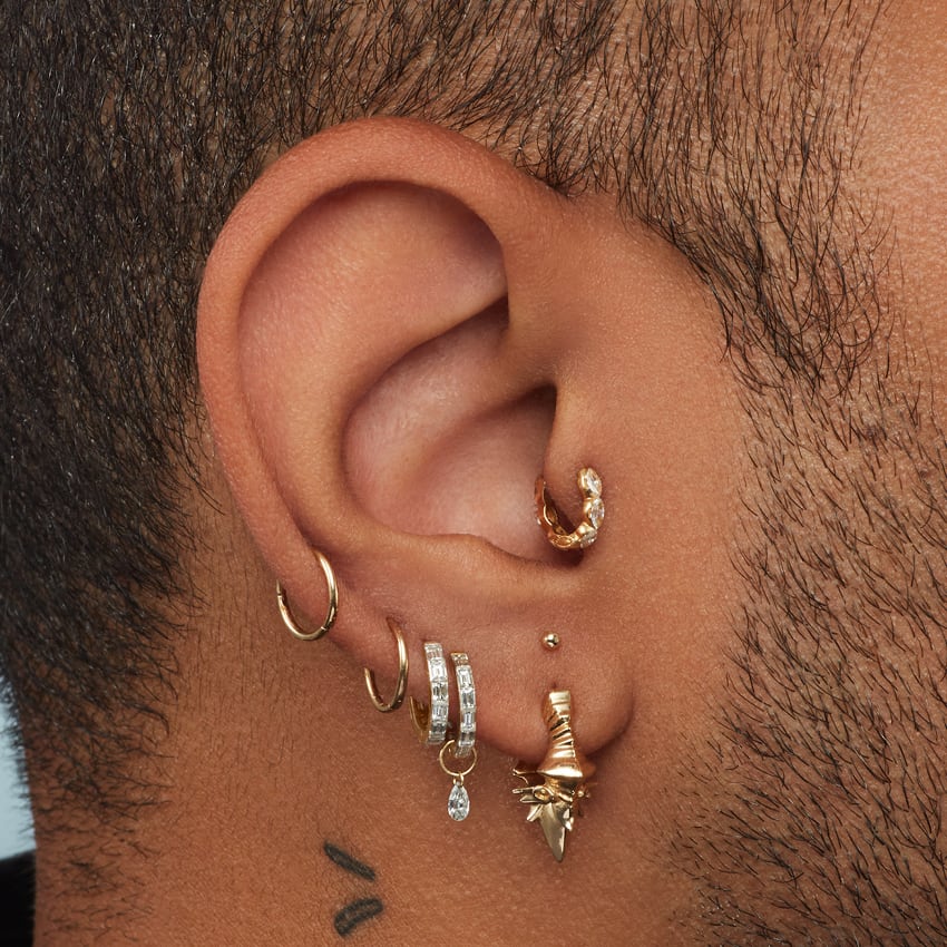 Javanese Spike Hoop Earring Rose Gold 8mm