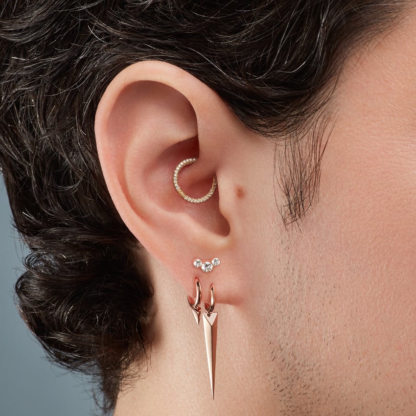 Faceted Single Short Spike Hoop Earring | MARIA TASH