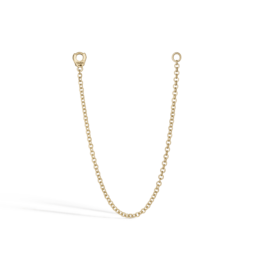 Single Chain Connecting Charm Yellow Gold 76 mm