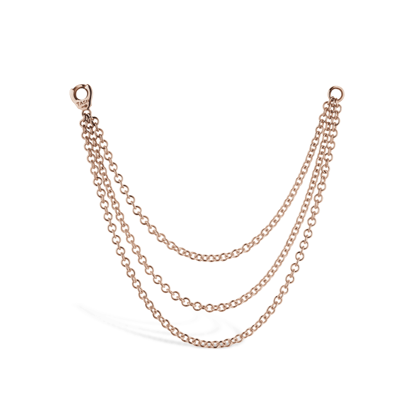 Triple Chain Connecting Charm Rose Gold 76 mm