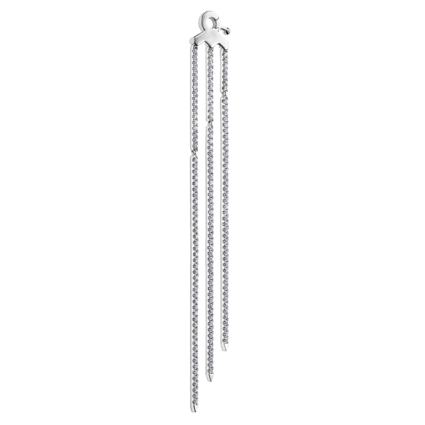 Triple Diamond Eternity Bar Conch Charm White Gold Right