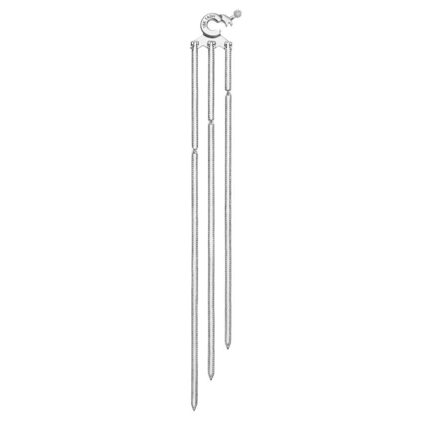 Triple Diamond Eternity Bar Conch Charm White Gold Right