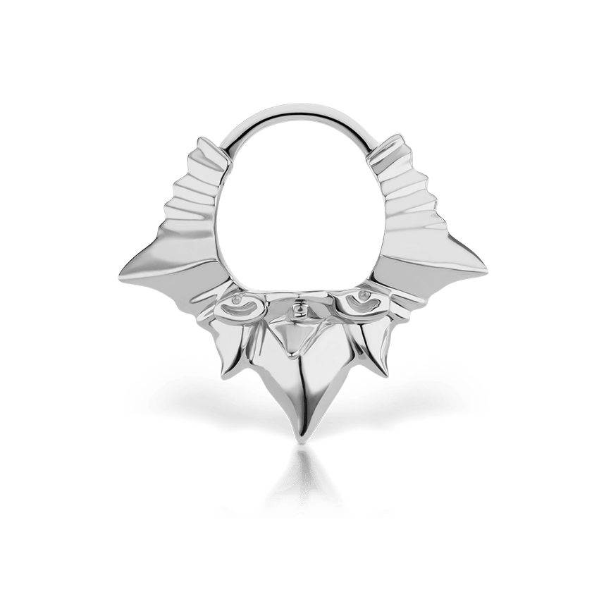 Javanese Spike Hoop Earring White Gold 8mm