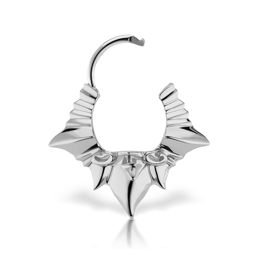 Javanese Spike Hoop Earring White Gold 8mm