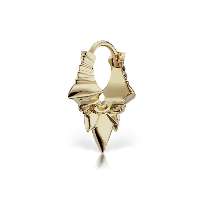 Javanese Spike Hoop Earring Yellow Gold 8mm