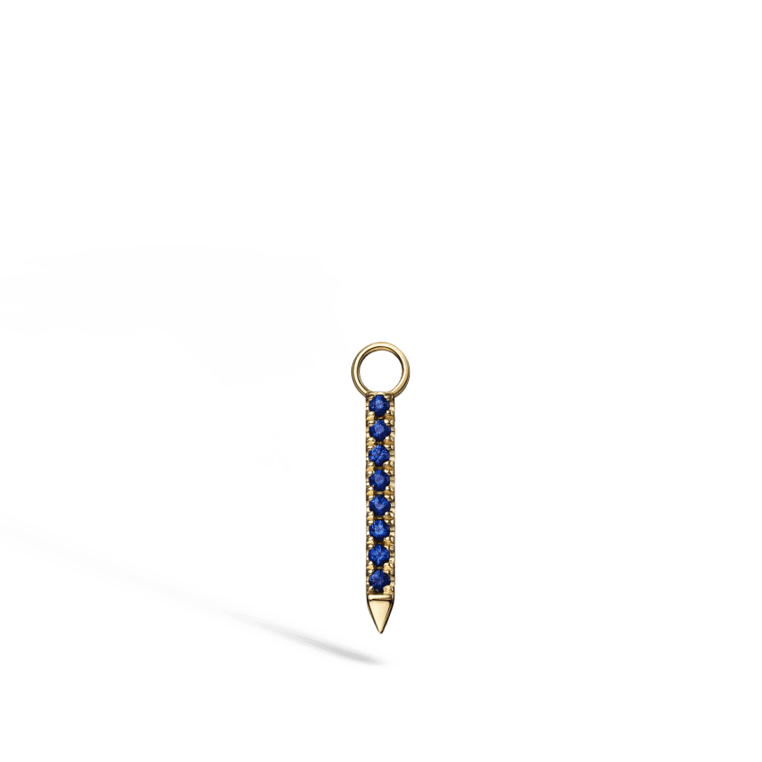 Diamond and Sapphire Eternity Bar Charm Yellow Gold 11mm