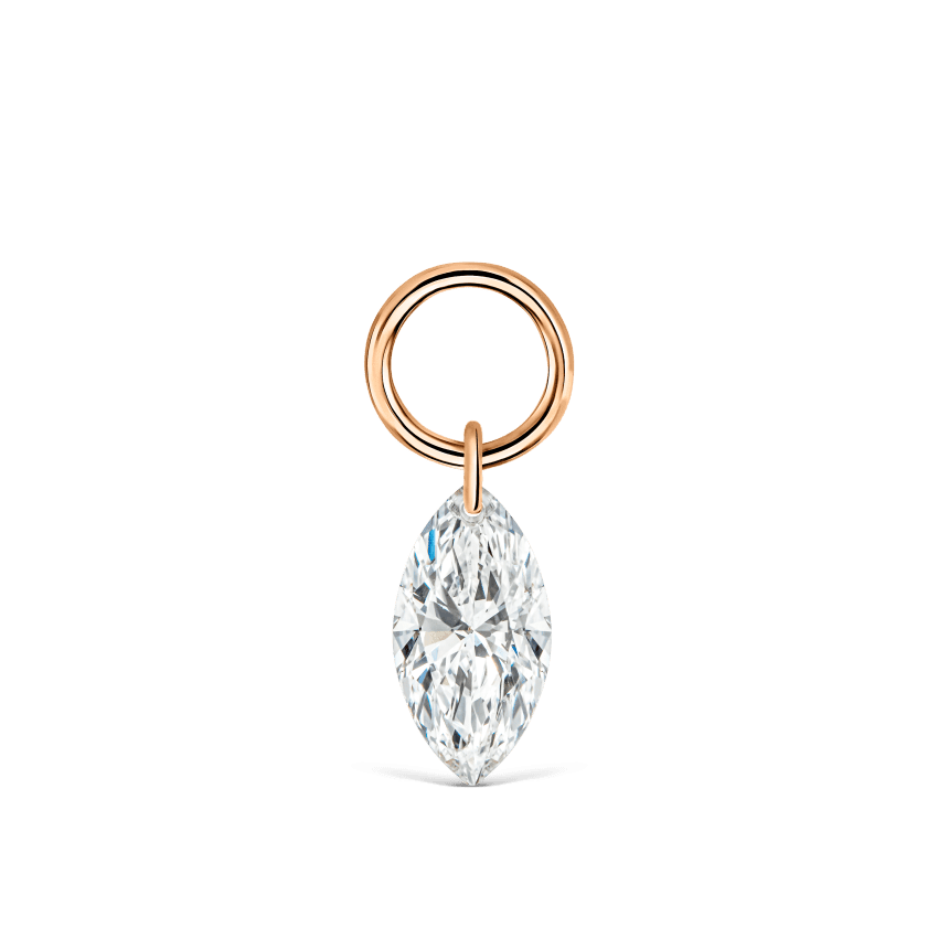Marquise Diamond Charm Rose Gold 7mm