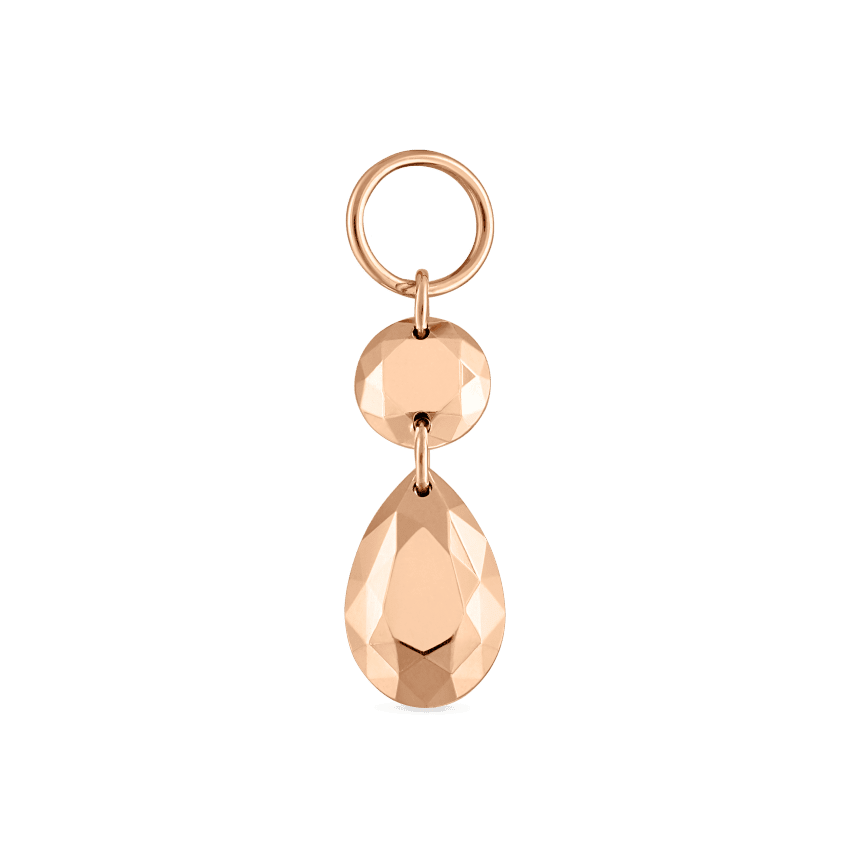 Double Faceted Gold Charm Rose Gold 3.6mm / 6.5mm