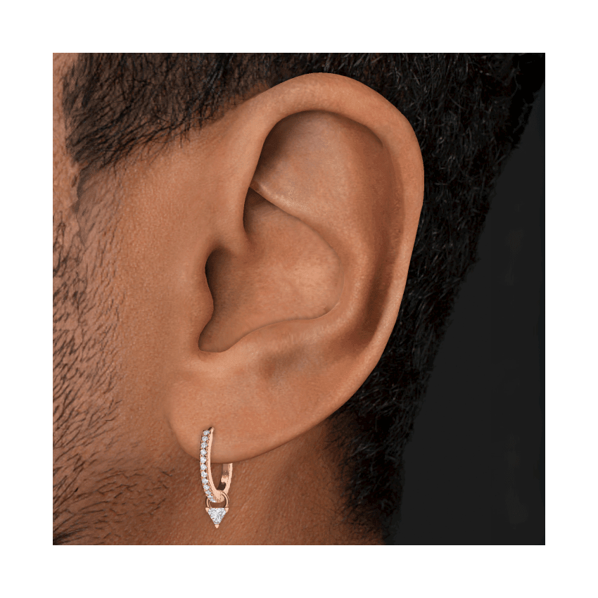 Diamond Triangle Charm Rose Gold 2.5mm