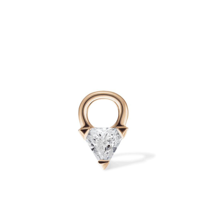 Diamond Triangle Charm Rose Gold 2.5mm