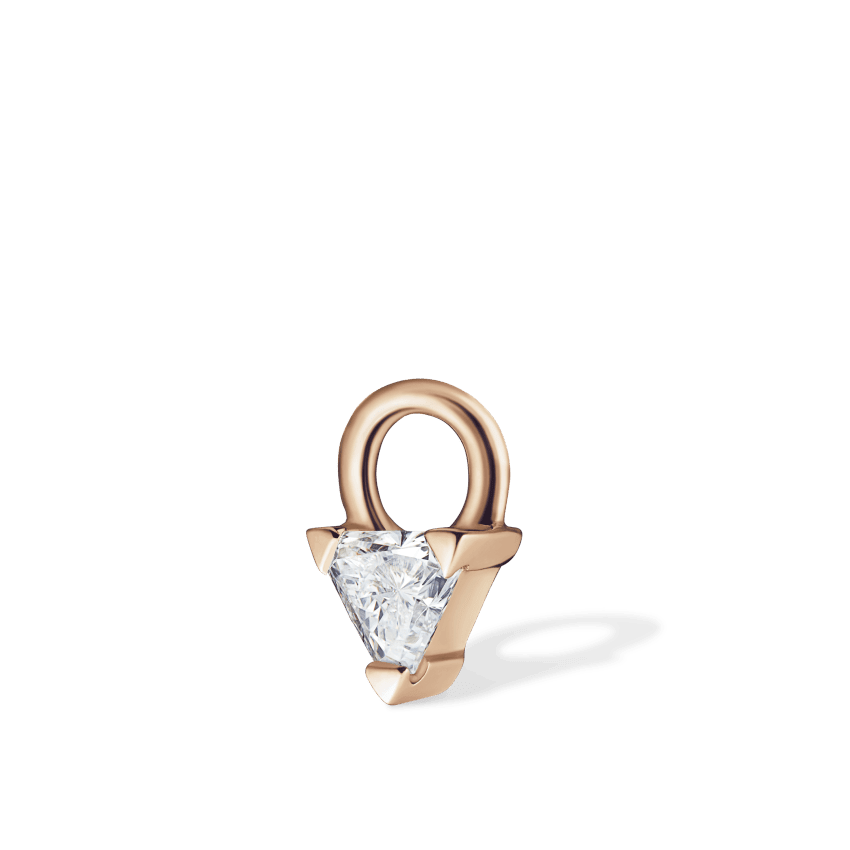 Diamond Triangle Charm Rose Gold 2.5mm