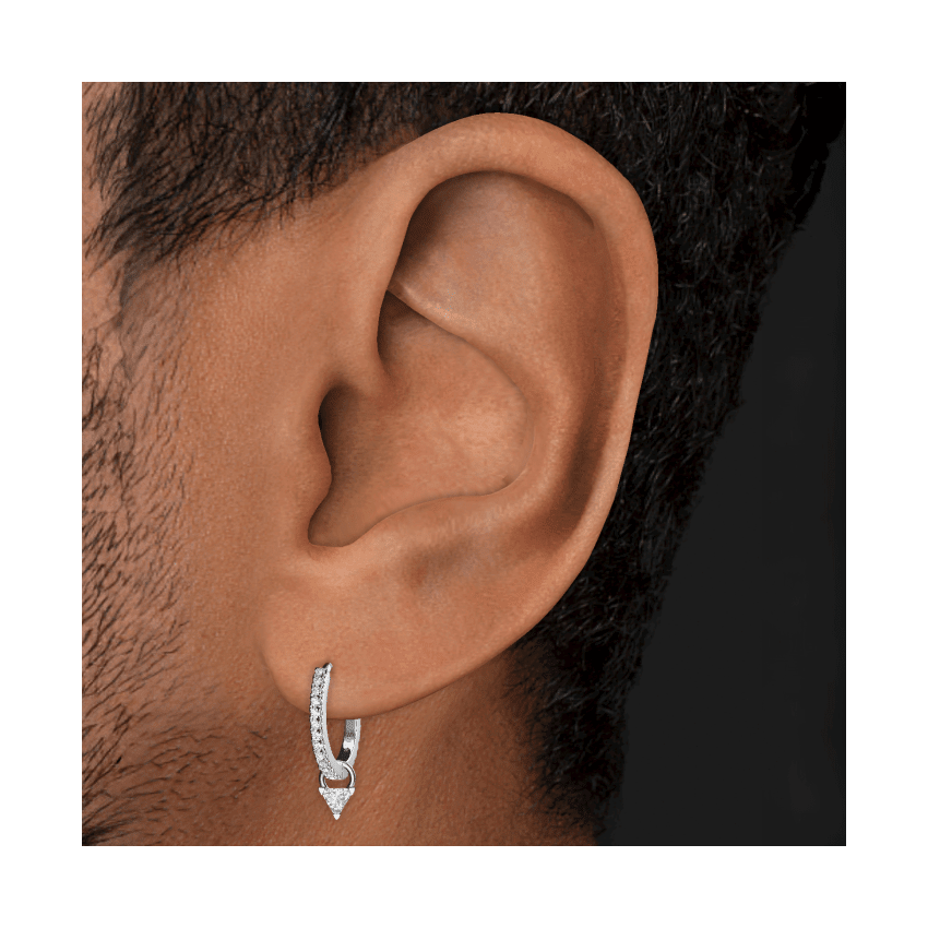 Diamond Triangle Charm White Gold 2.5mm