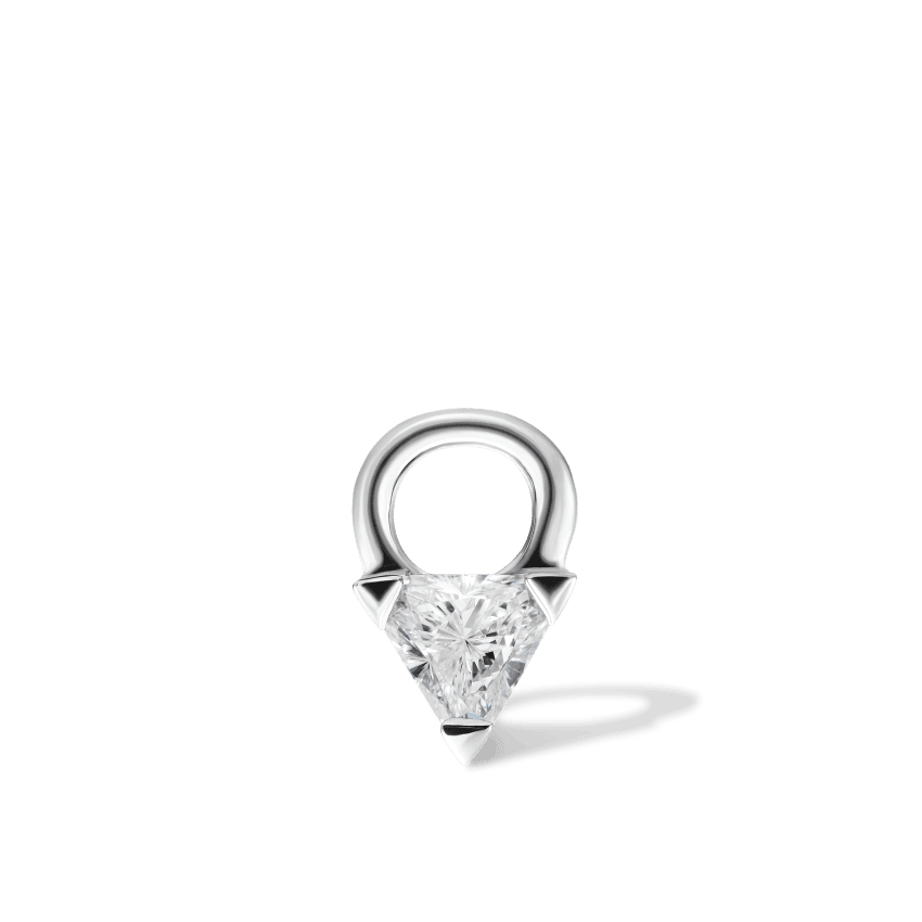 Diamond Triangle Charm White Gold 2.5mm