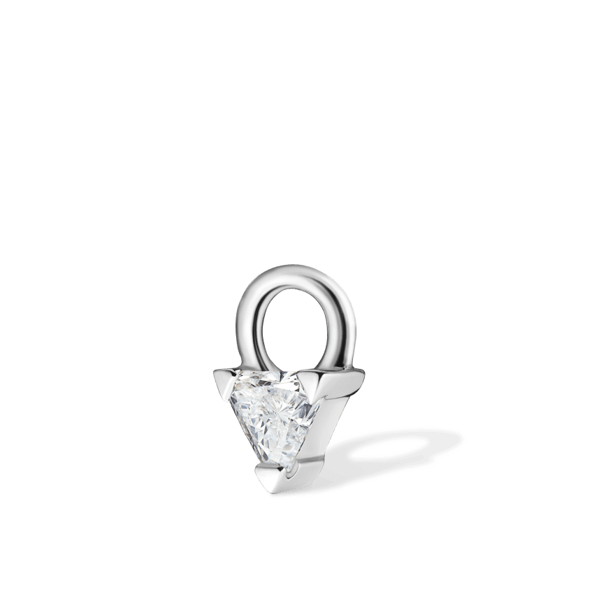 Diamond Triangle Charm White Gold 2.5mm
