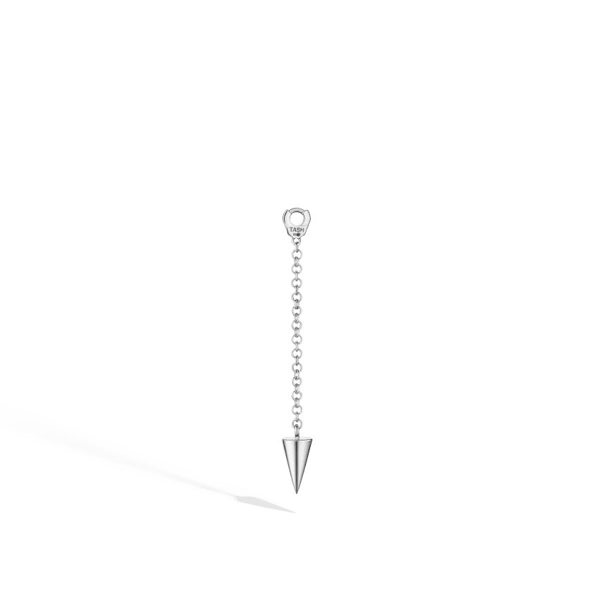 Pendulum Charm with Short Spike White Gold 20 mm