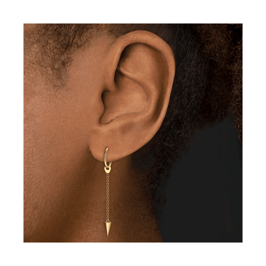 Pendulum Charm with Short Spike Yellow Gold 20 mm