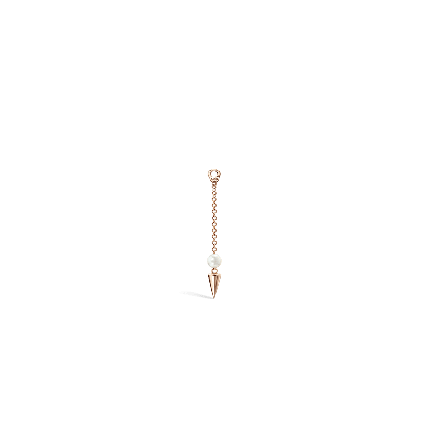 Pearl and Short Spike Pendulum Charm Rose Gold 20 mm