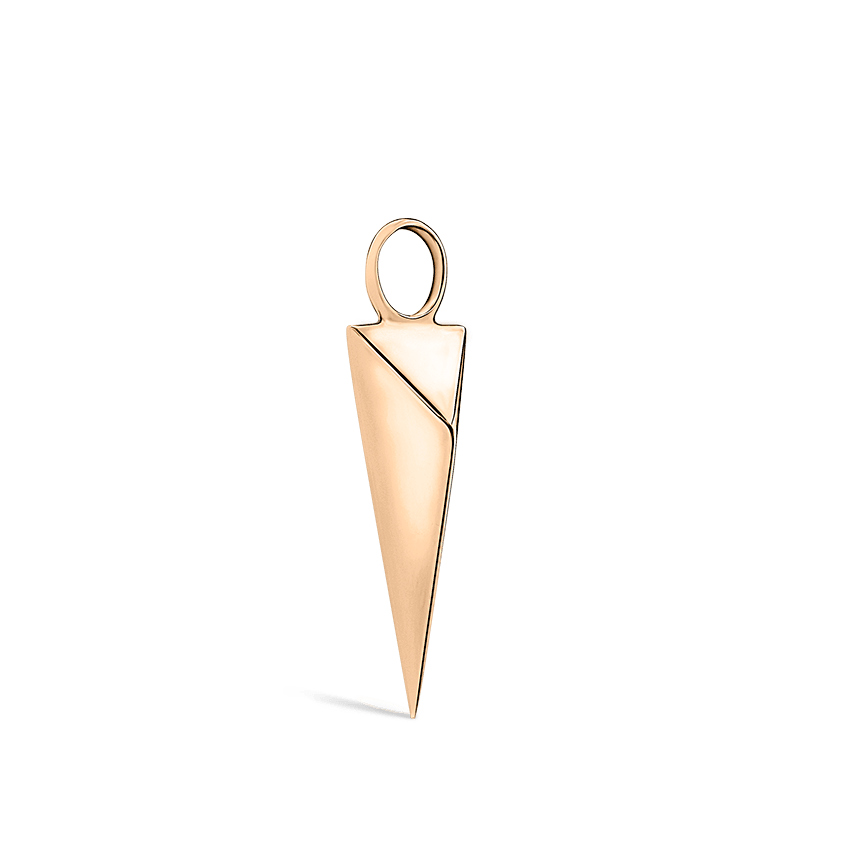 Faceted Long Spike Charm Rose Gold