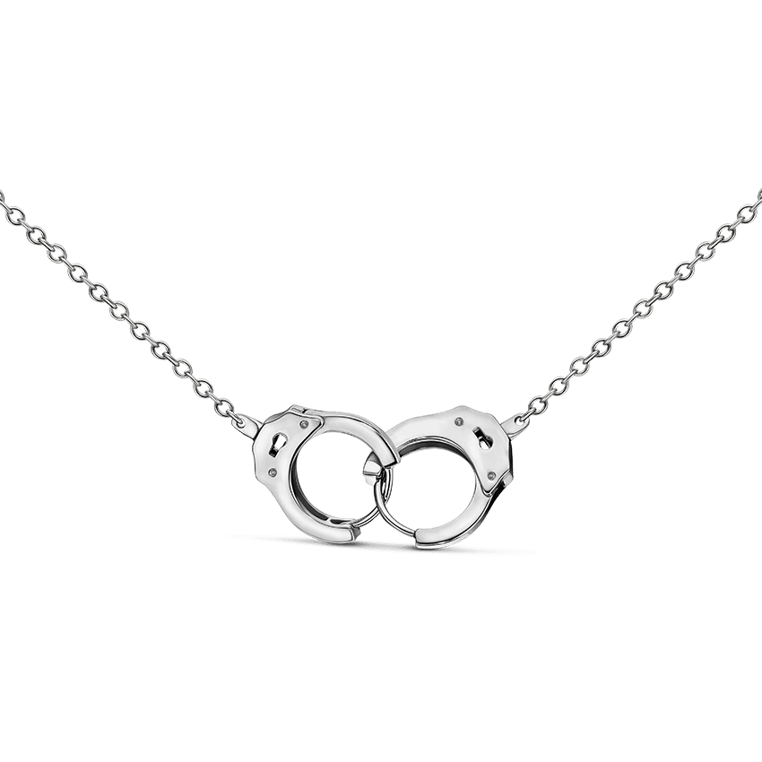 Handcuff necklace white gold on sale