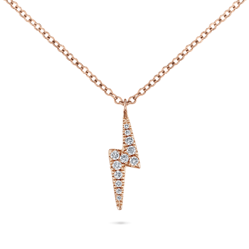 White and Black Diamond Lightning Bolt Necklace MARIA TASH