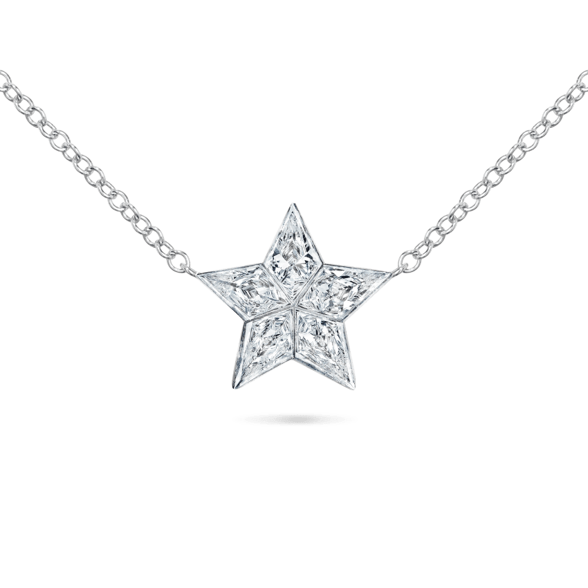 11mm Invisible Set Diamond Star Necklace White Gold MARIA TASH