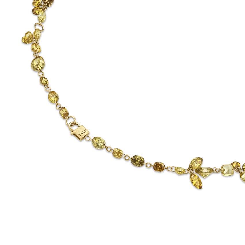 Fancy Diamond Necklace Yellow Gold 18 Inches