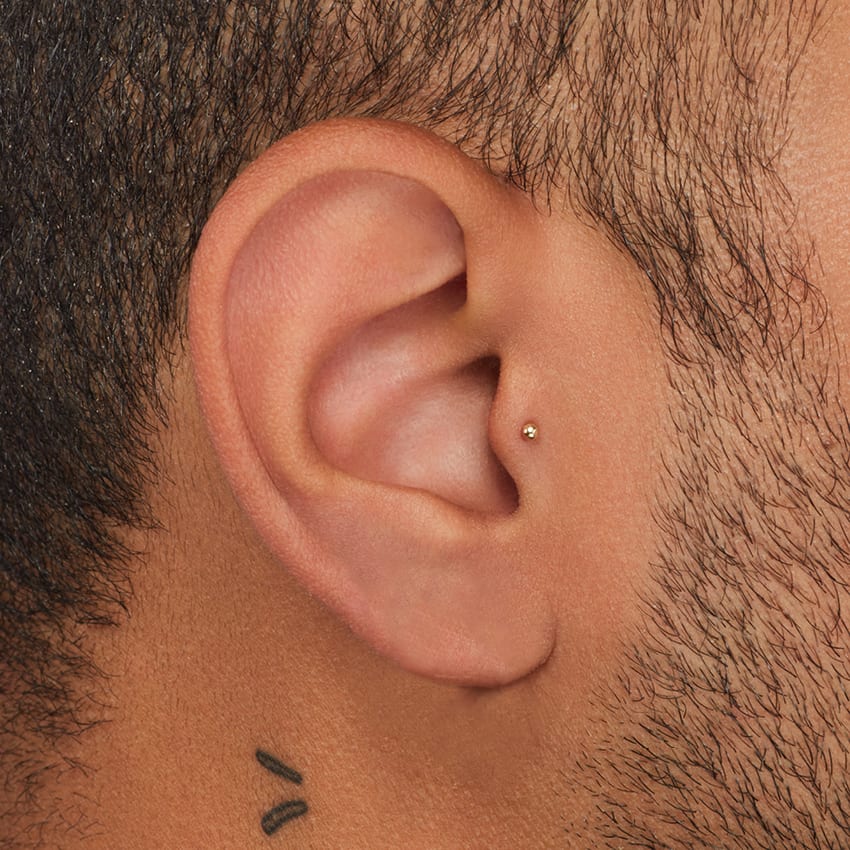 Ball Threaded Stud Earring Rose Gold 2mm