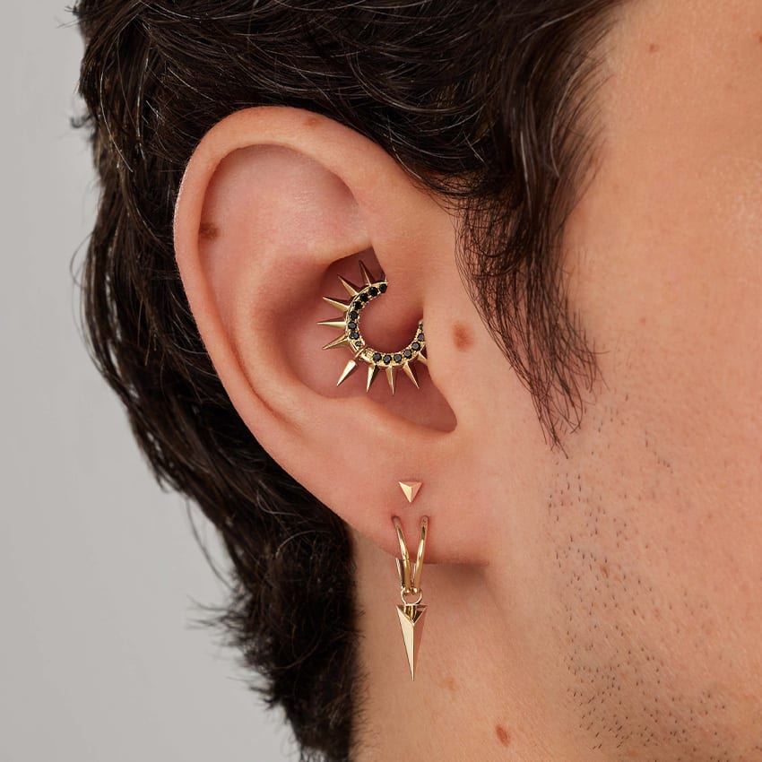 Plain Gold Hoop Earring White Gold 9.5mm 18 Gauge = 1.02mm