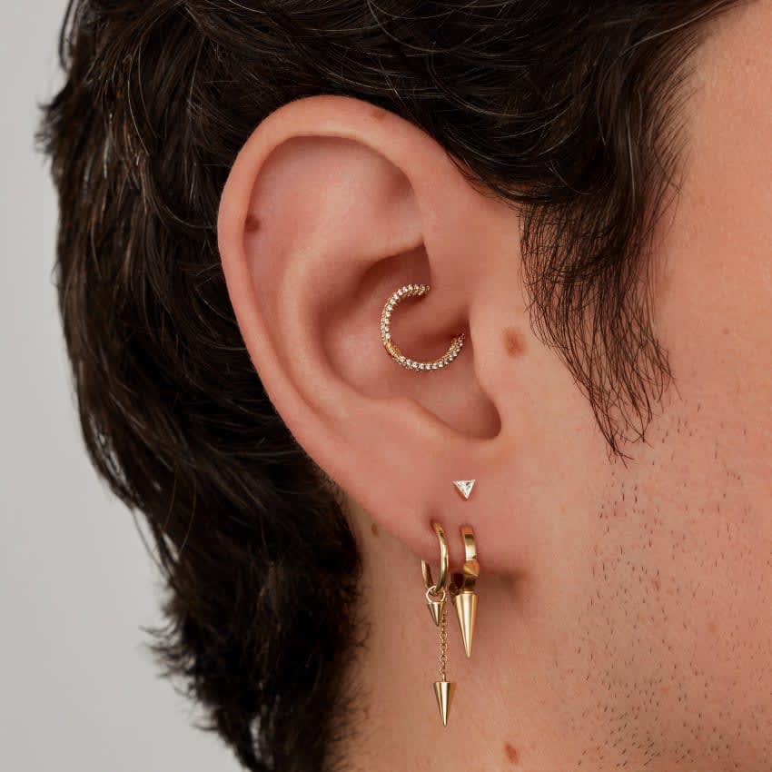 Plain Gold Hoop Earring Yellow Gold 9.5mm 18 Gauge = 1.02mm