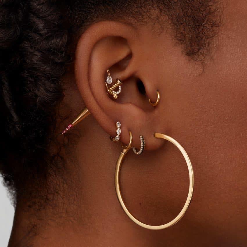 Flat Hoop Earring Rose Gold 38mm