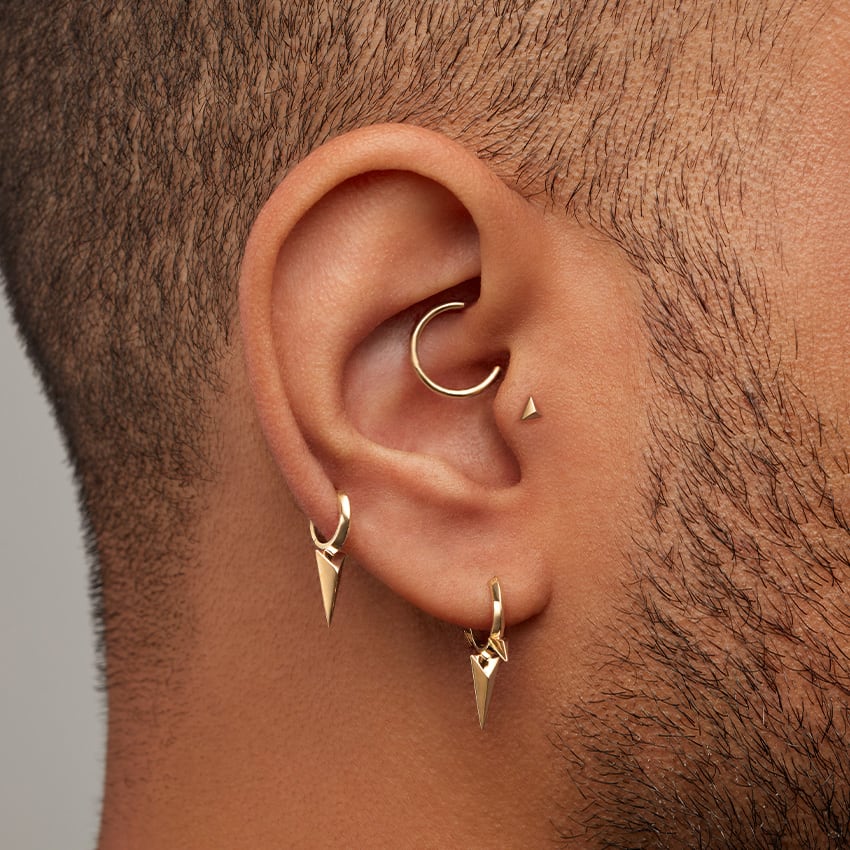Plain Gold Hoop Earring White Gold 9.5mm 18 Gauge = 1.02mm