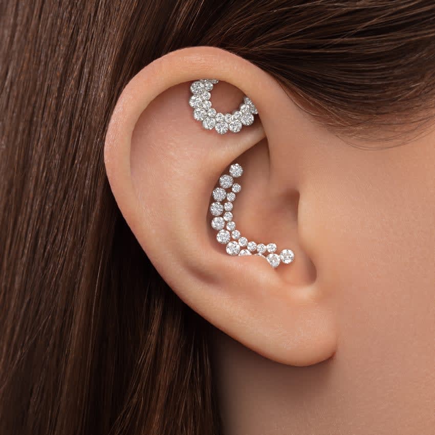 Demi Apsara Invisible Set Diamond Threaded Stud Earring Yellow Gold 6.5mm