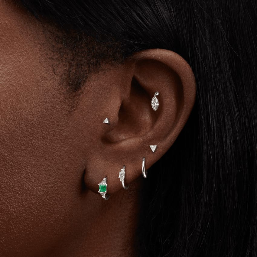 Plain Gold Hoop Earring White Gold 6.5mm 18 Gauge = 1.02mm