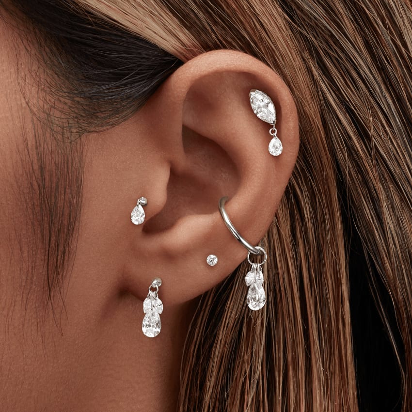 Plain Gold Hoop Earring White Gold 11mm 16 Gauge = 1.3mm