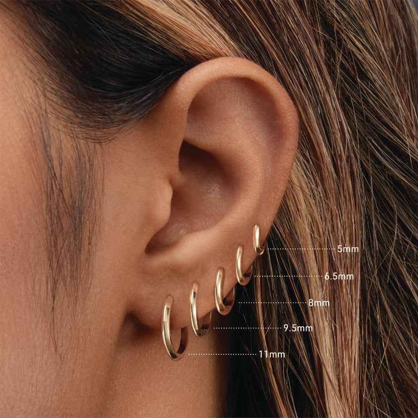 Vertex Hoop Earring White Gold 6.5mm