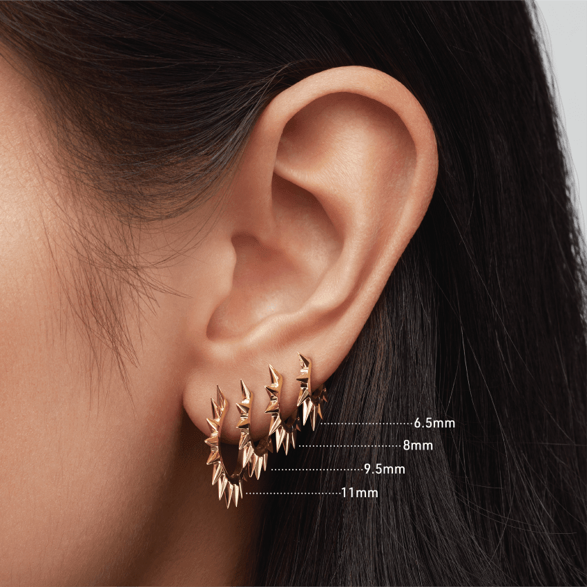 【超新作】 White Earring Hoop Mohawk Metal Gold TASH MARIA | 6.5mm ピアス(片耳用)