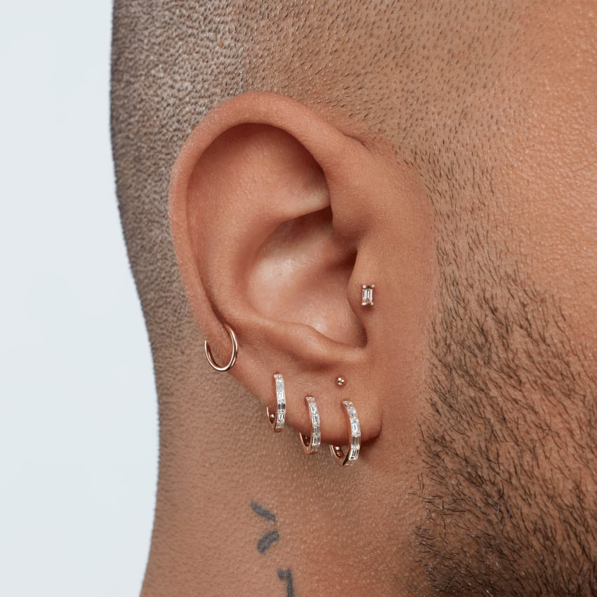 Plain Gold Hoop Earring White Gold 6.5mm 18 Gauge = 1.02mm