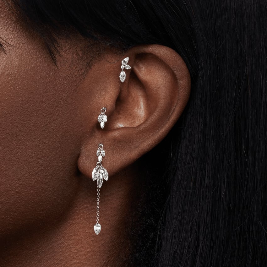 Pendulum Charm with Pear Diamond White Gold 20 mm