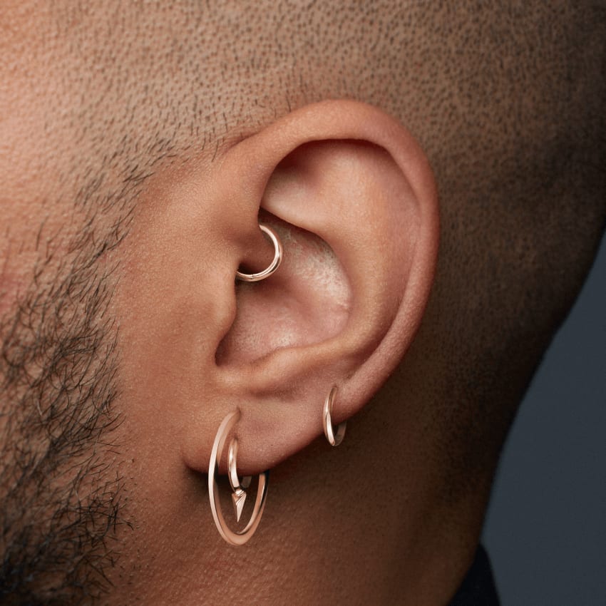 Maria Tash Flat Hoop Earring in Rose Gold