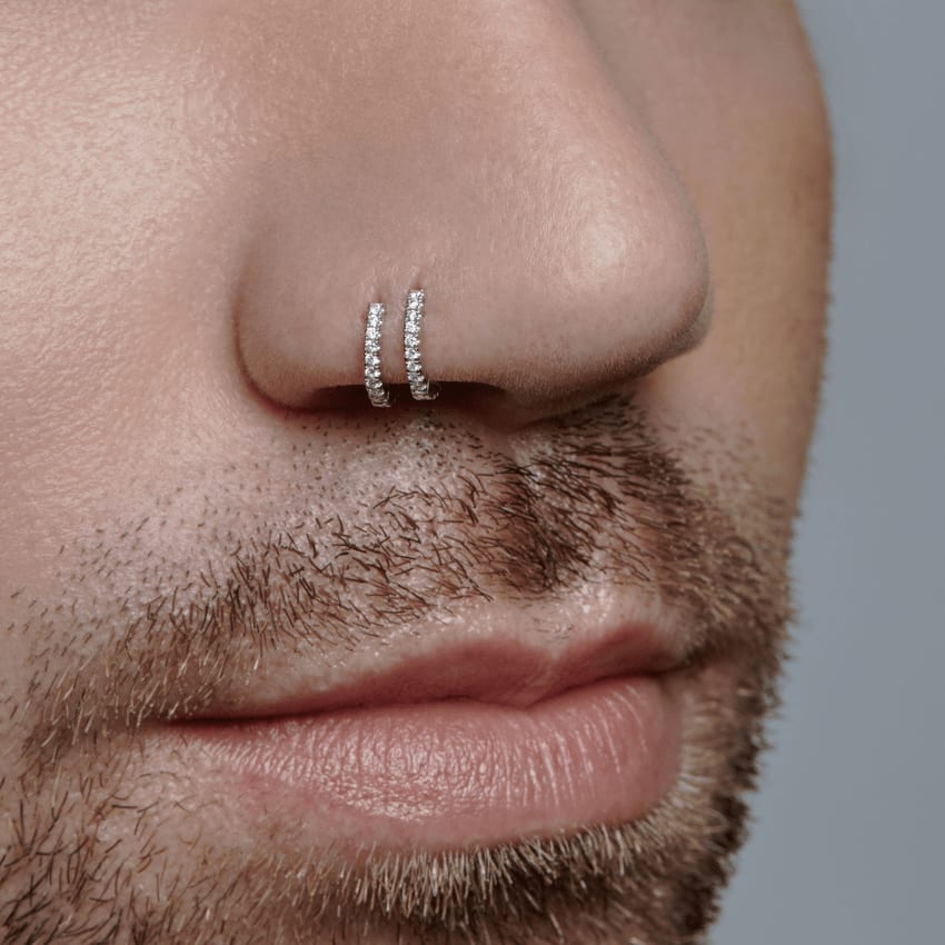 Diamond Eternity Hoop Earring White Gold 6.5mm