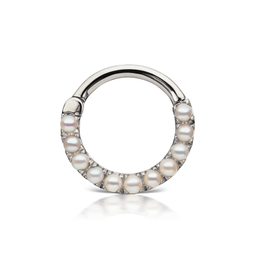 Pearl gauge earrings clearance