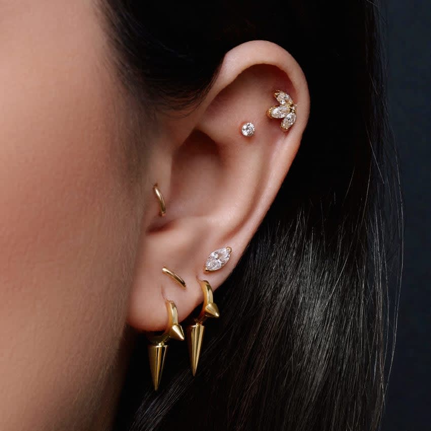 Rose gold spike earrings hotsell