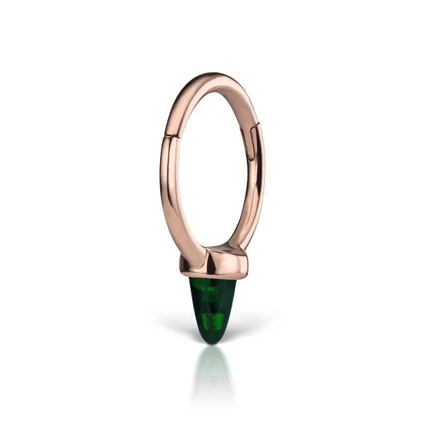 Single Short Black Opal Spike Hoop Earring MARIA TASH