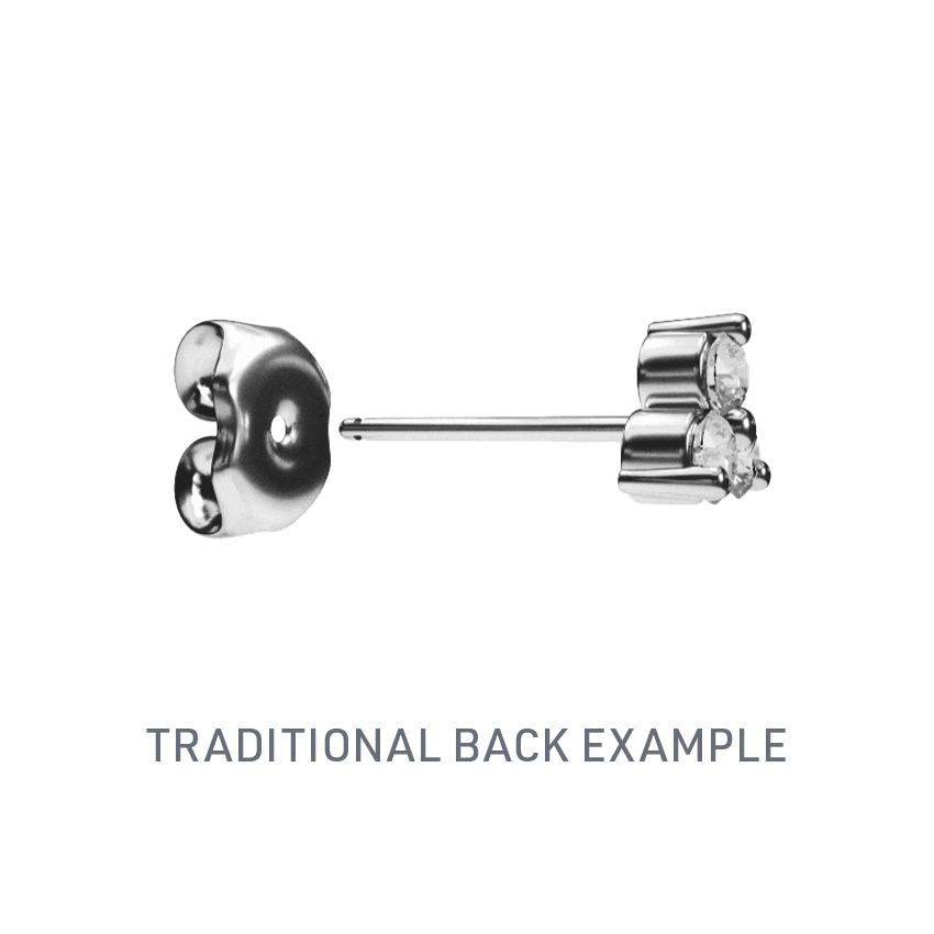Invisible Set Diamond Stud Earring White Gold 3mm